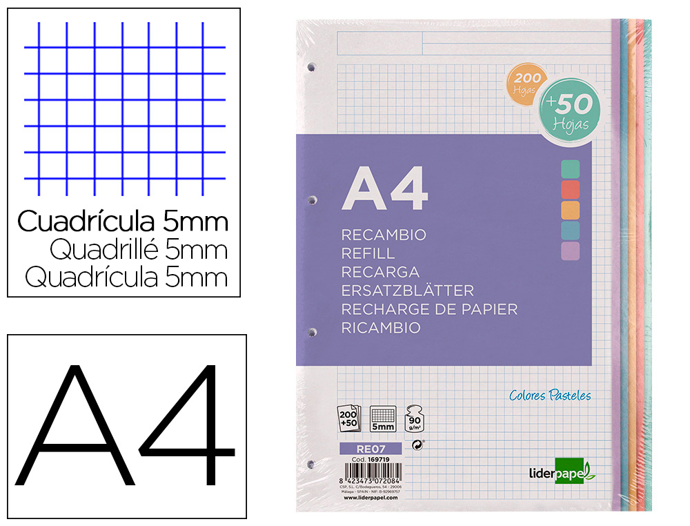 Papeler A Carlin Recambio Liderpapel A Hojas G M Cuadro