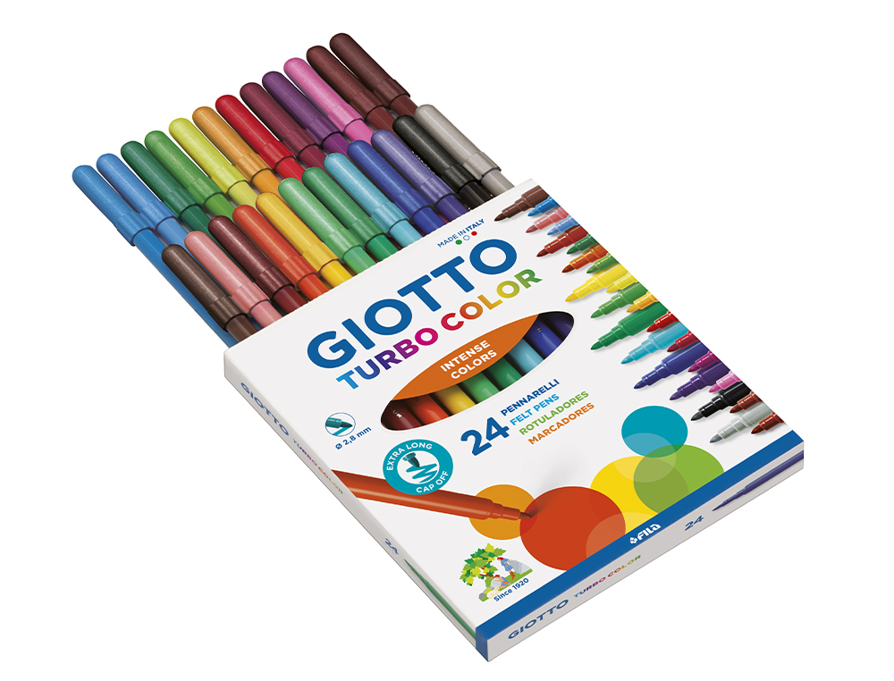 Papelería Carlin ROTULADOR GIOTTO TURBO COLOR CAJA DE 24 COLORES