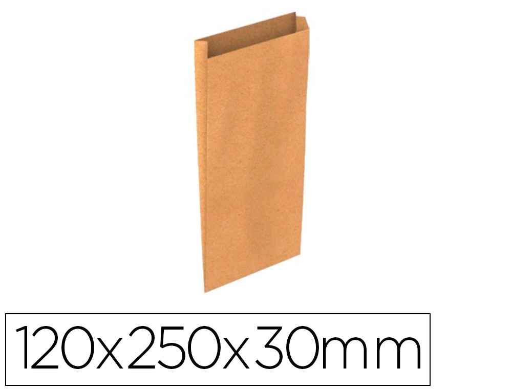 SOBRE PAPEL BASIKA KRAFT NATURAL LISO CON FUELLE XS 120X250X30 MM PAQUETE DE 25 UNIDADES