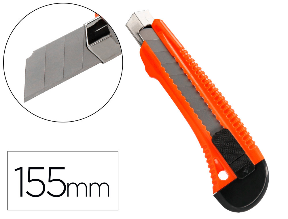 CUTER Q-CONNECT PLASTICO ANCHO RETRACTIL CUCHILLA 18 MM XD-38 BLISTER 1 UNIDAD