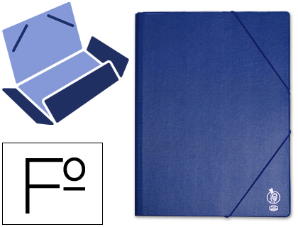 CARPETA LIDERPAPEL GOMAS FOLIO SOLAPAS PLASTICO AZUL