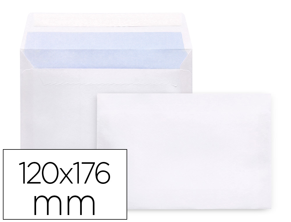 SOBRE LIDERPAPEL N 9 BLANCO COMERCIAL NORMALIZADO 120X176 MM TIRA DE SILICONA PAQUETE DE 25 UNIDADES