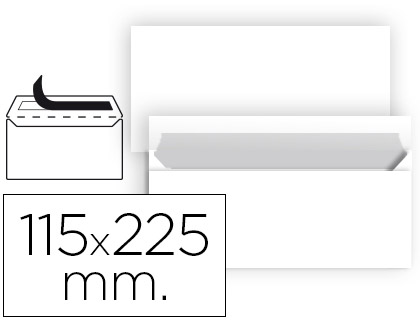 SOBRE LIDERPAPEL N 5 BLANCO AMERICANO 115X225 MM TIRA DE SILICONA PAQUETE DE 25 UNIDADES