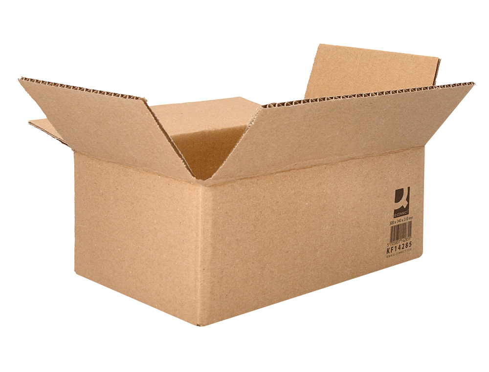 CAJA PARA EMBALAR Q-CONNECT AMERICANA ULTRA RESISTENTE CARTON RECICLADO CANAL DOBLE 7MM COLOR KRAFT 500X340X310 MM