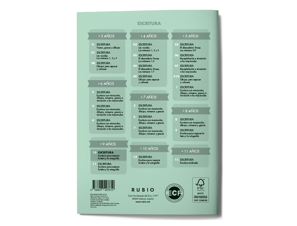 CUADERNO RUBIO CALIGRAFIA N 10