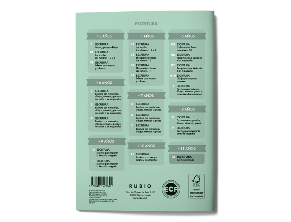 CUADERNO RUBIO CALIGRAFIA N 13