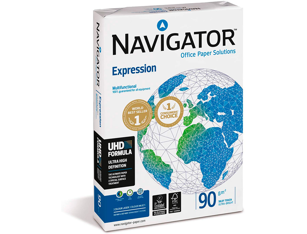 PAPEL FOTOCOPIADORA NAVIGATOR DIN A4 90 GRAMOS PAQUETE DE 500 HOJAS