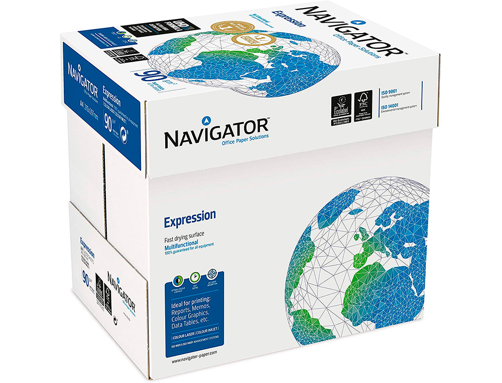 PAPEL FOTOCOPIADORA NAVIGATOR DIN A4 90 GRAMOS PAQUETE DE 500 HOJAS