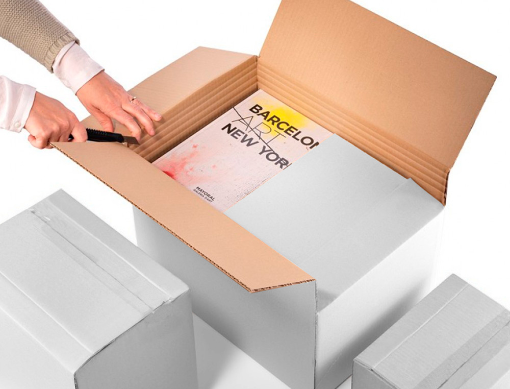 CAJA PARA EMBALAR Q-CONNECT ULTRARRESISTENTE REGULABLE EN ALTURA CARTON CANAL DOBLE 7 MMCOLOR BLANCO 450X280X375 MM