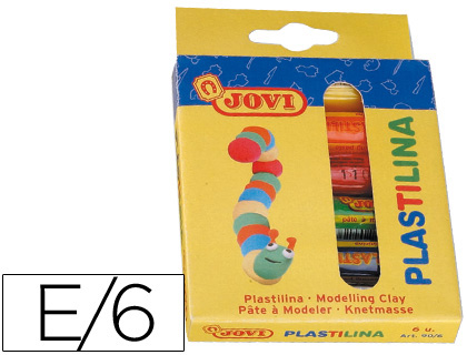 PLASTILINA JOVI ESTUCHE DE 6 BARRAS COLORES SURTIDOS