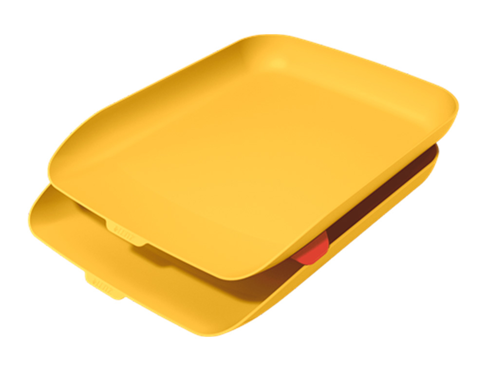 BANDEJA SOBREMESA PLASTICO LEITZ COSY SET DE 2 UNIDADES AMARILLO 274X81X407 MM