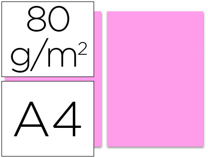 PAPEL COLOR LIDERPAPEL A4 80GR ROSA PAQUETE DE 100 HOJAS