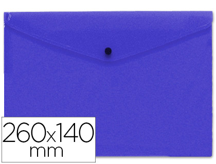 CARPETA LIDERPAPEL DOSSIER BROCHE POLIPROPILENO TAMAO SOBRE AMERICANO 260X140 MM AZUL TRANSLUCIDO