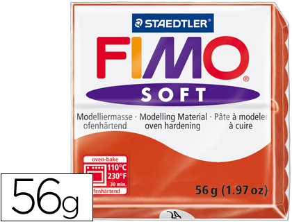 PASTA STAEDTLER FIMO SOFT 57 GR COLOR ROJO INDIAN