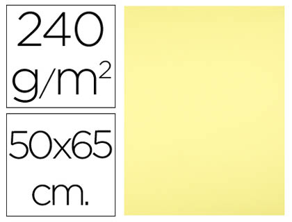 CARTULINA LIDERPAPEL 50X65 CM 240 G/M2 AMARILLO MEDIO