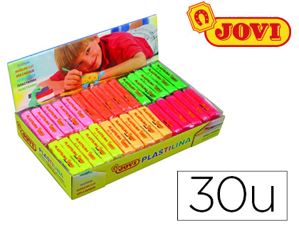 PLASTILINA JOVI 70F TAMAO PEQUEO CAJA DE 30 UNIDADES COLORES FLUORESCENTES SURTIDOS