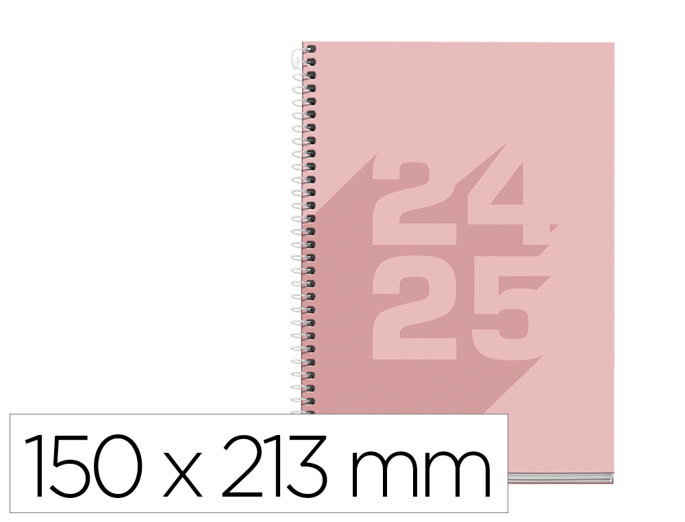 AGENDA ESPIRAL ESCOLAR MIQUELRIUS PLUS BASIC 2024-2025 DIA PAGINA 150X213 MM ROSA